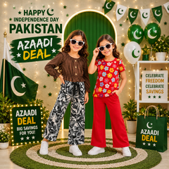 Red Daisy Flower Set + Brown Crown Girl Set  (Pack of 2) D27