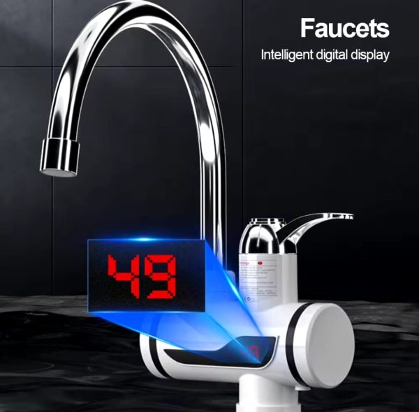 Electric Instant Water Heating Tap with LED Temperature Display Hot Water Faucet