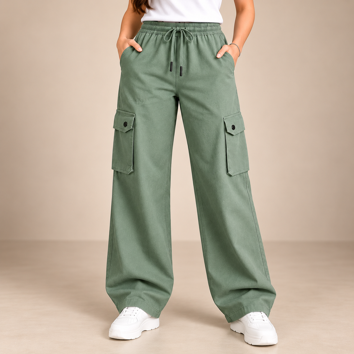 Korean Baggy 6-Pocket Trouser Commando Green - Female