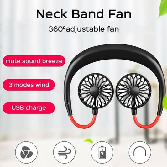 Mini Neck Fan , Portable Wearable Usb Rechargeable Personal Neck Fan