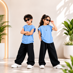Sky Blue Korean Oversized Baggy Co-Ord Set