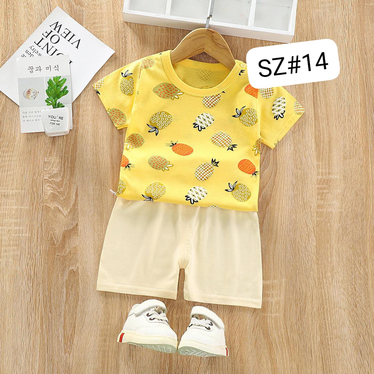 PINEAPPLE PRINTED SHORT SLEEVE KIDS WEAR