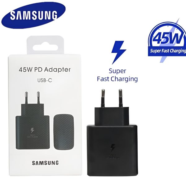 Samsung 45w Pd Super Fast Charger A+ Quality – Travel Adapter (black)