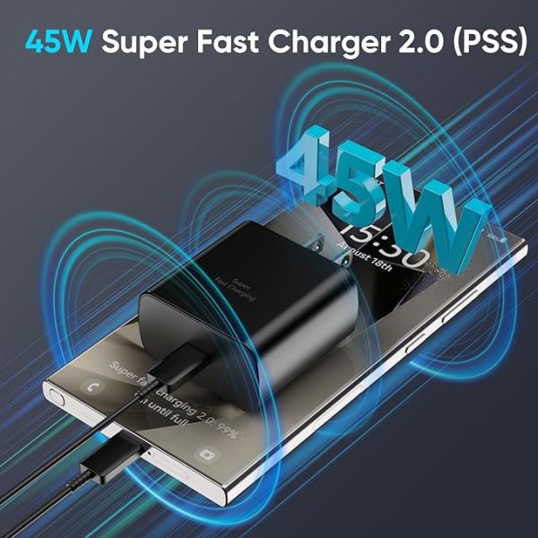 Samsung 45w Pd Super Fast Charger A+ Quality – Travel Adapter (black)