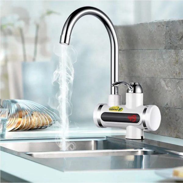 Electric Instant Water Heating Tap with LED Temperature Display Hot Water Faucet