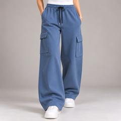 Zinc Blue Baggy 5 Pocket Trousers –  Female